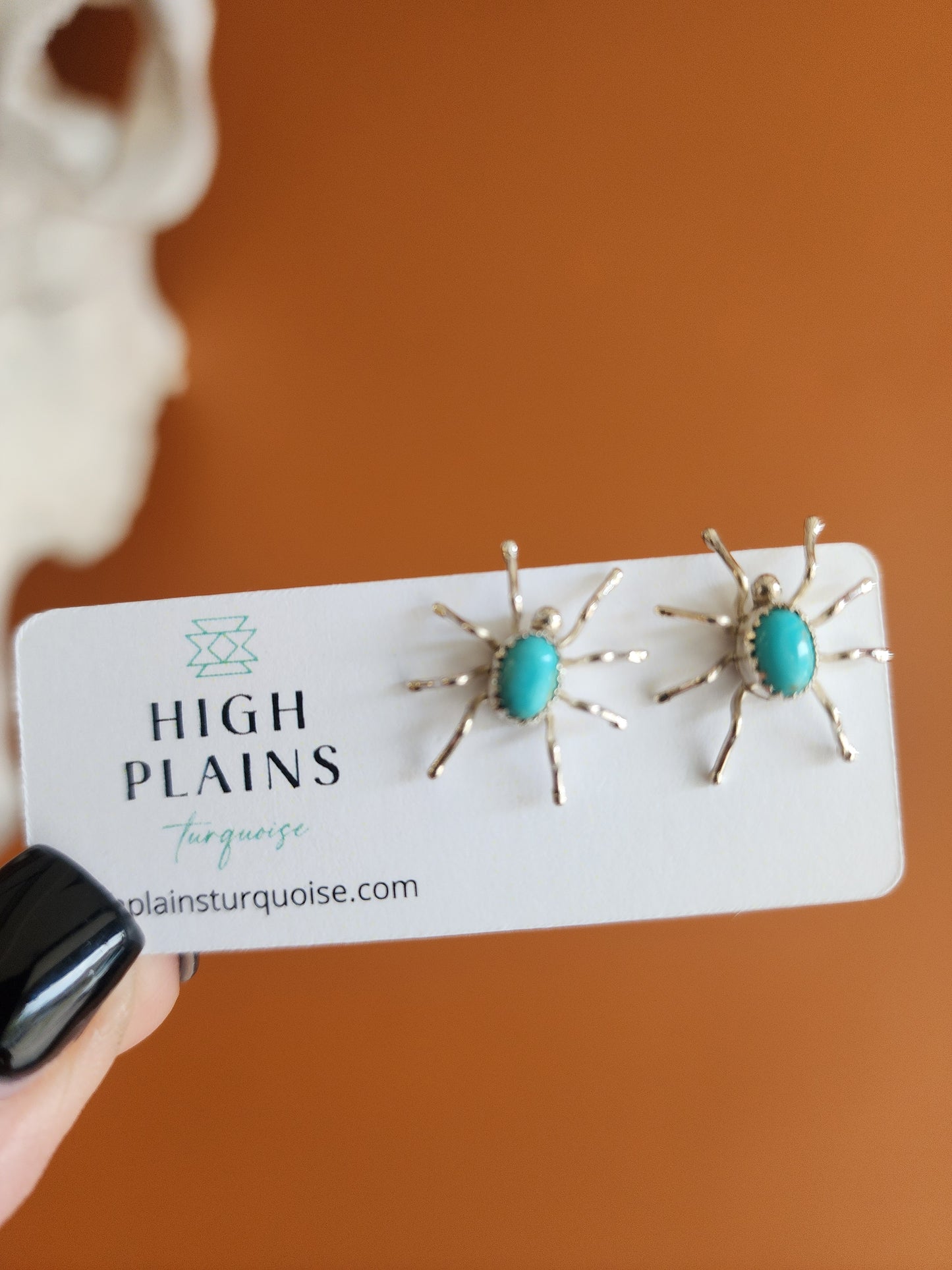 Turquoise Spider Earrings