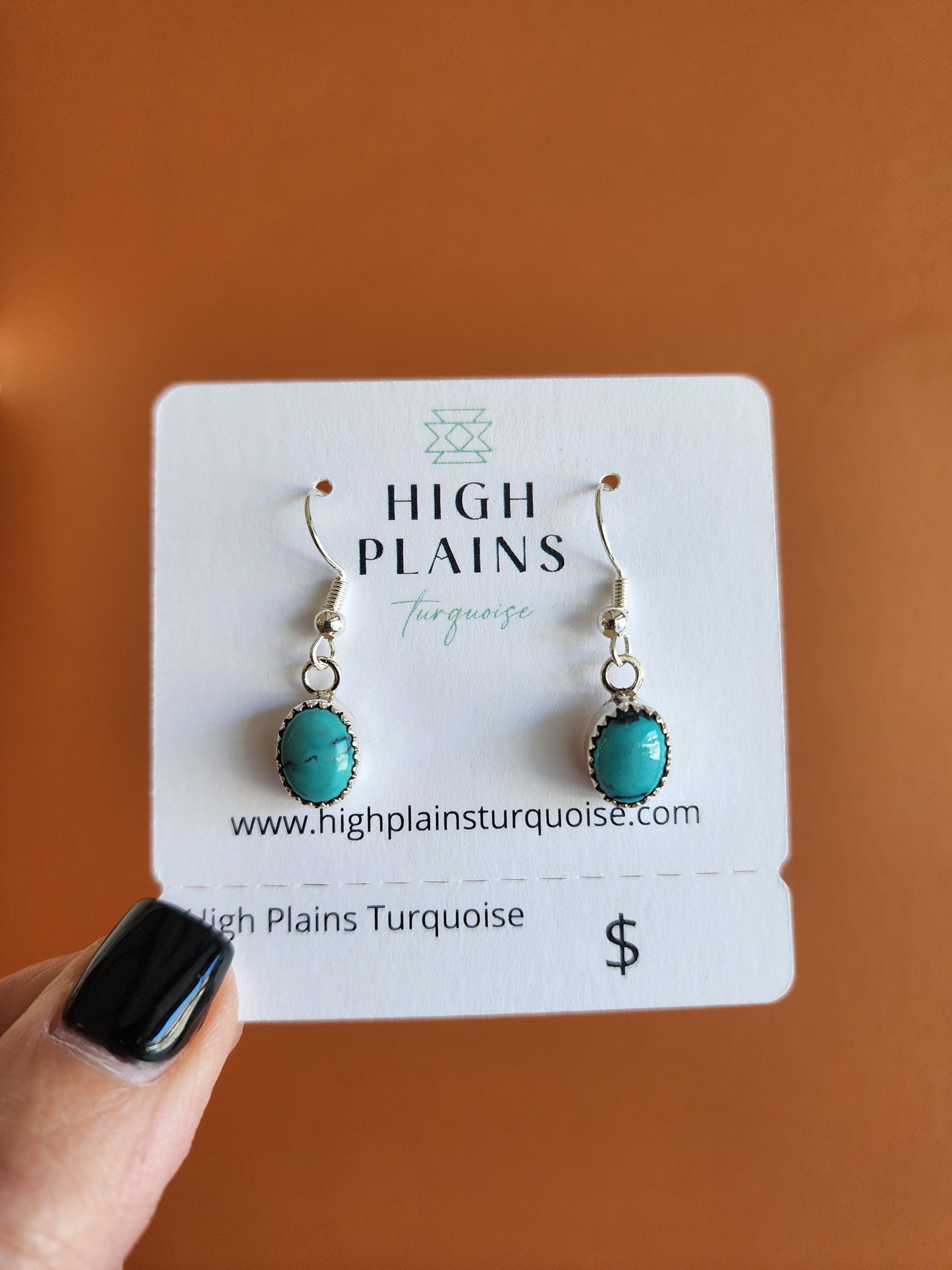 Kingman Turquoise French Wire Earrings w/Serrated Bezel