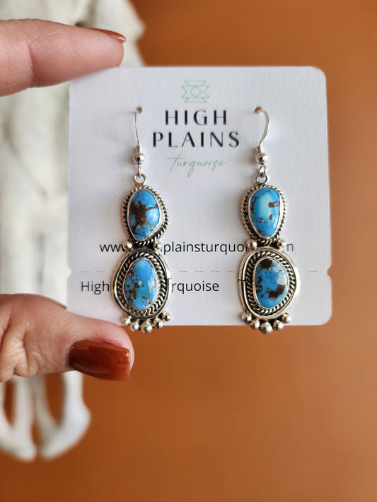 Golden Hills Turquoise Double Stone Earrings