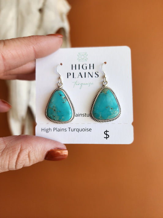 Kingman Turquoise Triangle Earrings