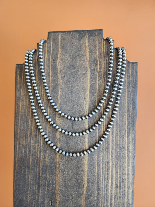 5mm Sterling Silver Bead Necklace