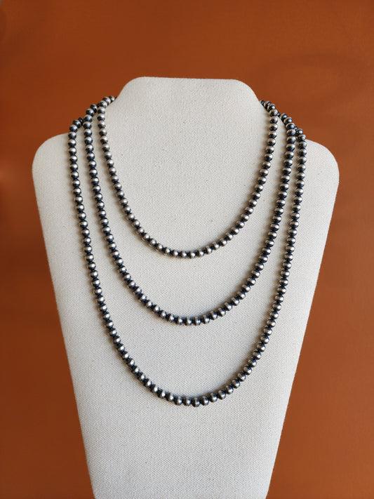 6mm Sterling Silver Bead Necklace