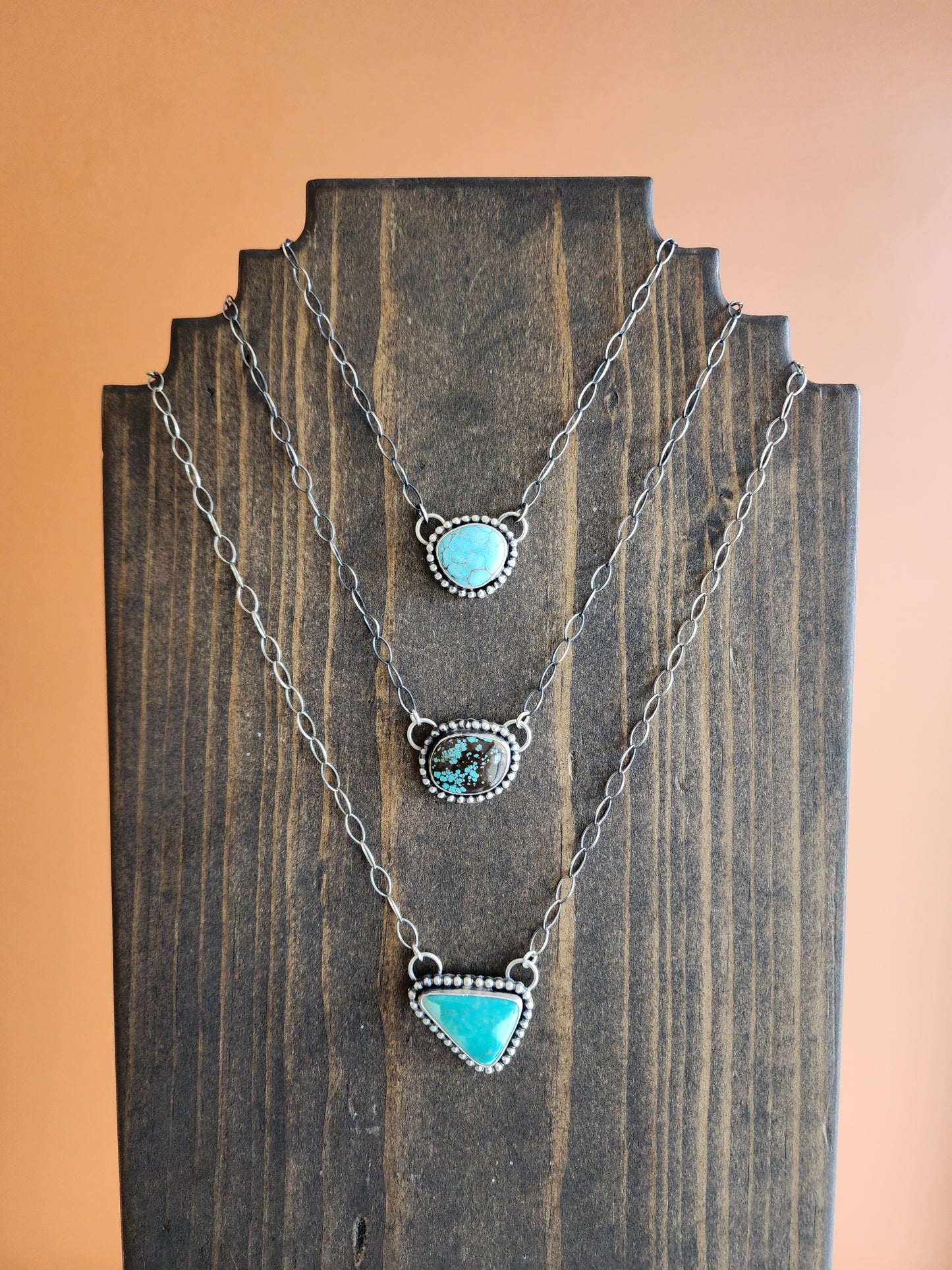 Single Stone Turquoise Pendant Necklace - 19"