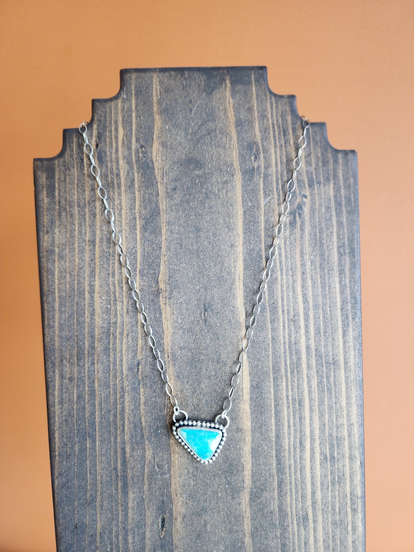 Single Stone Turquoise Pendant Necklace - 19"