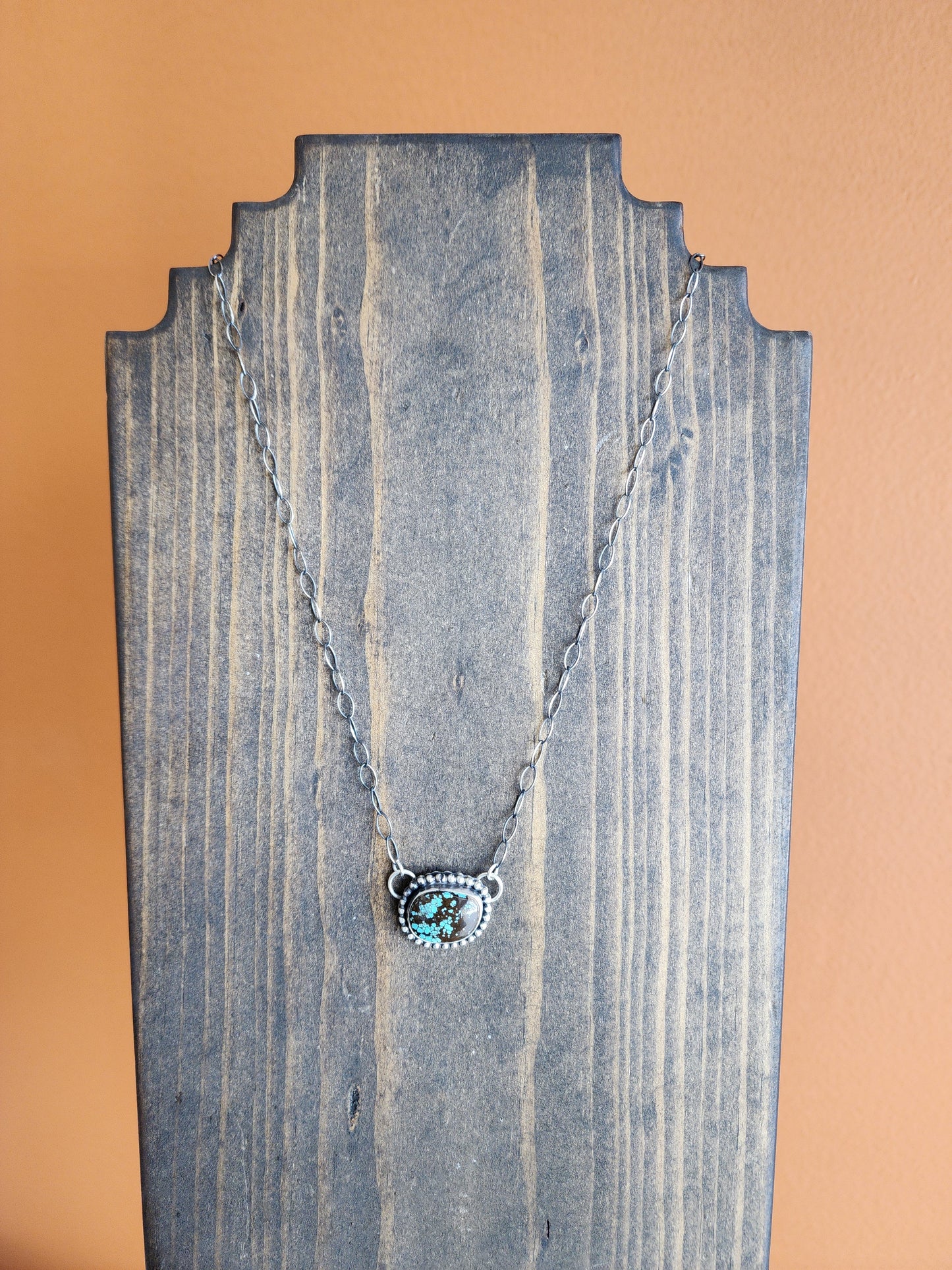 Single Stone Turquoise Pendant Necklace - 19"