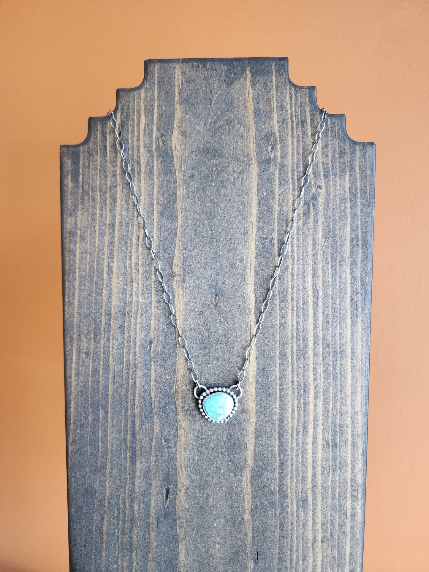 Single Stone Turquoise Pendant Necklace - 19"