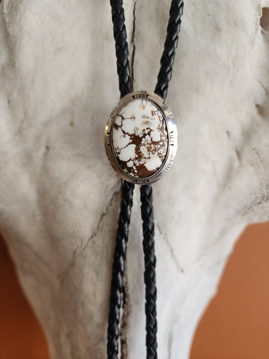 Oval Shaped Wild Horse Bolo Tie