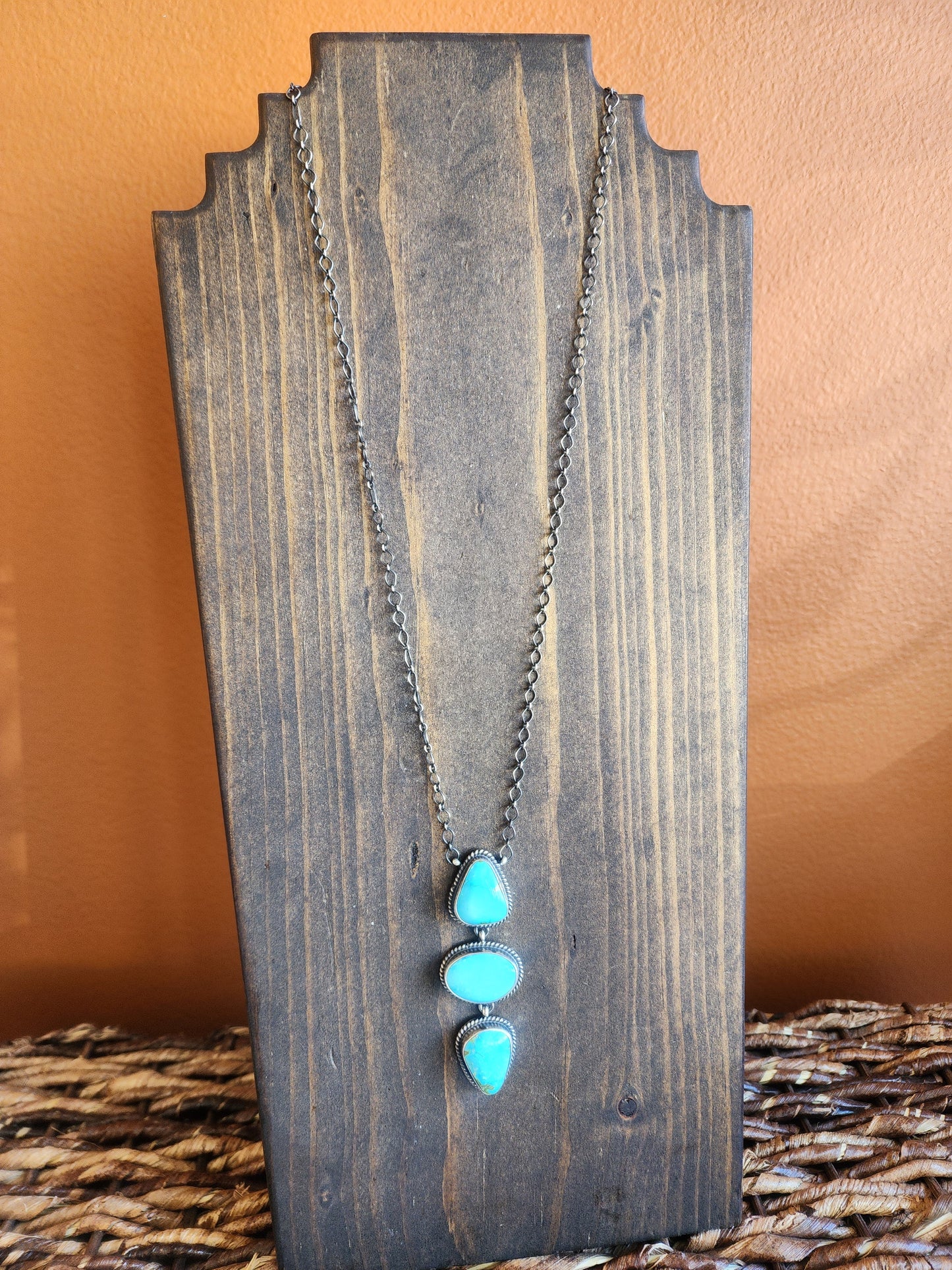 3-Stone Sonoran Gold Turquoise Necklace