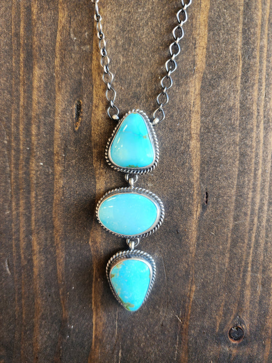 3-Stone Sonoran Gold Turquoise Necklace