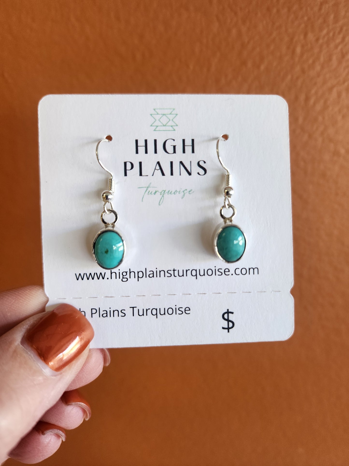 Kingman Turquoise French Wire Earrings w/Smooth Bezel