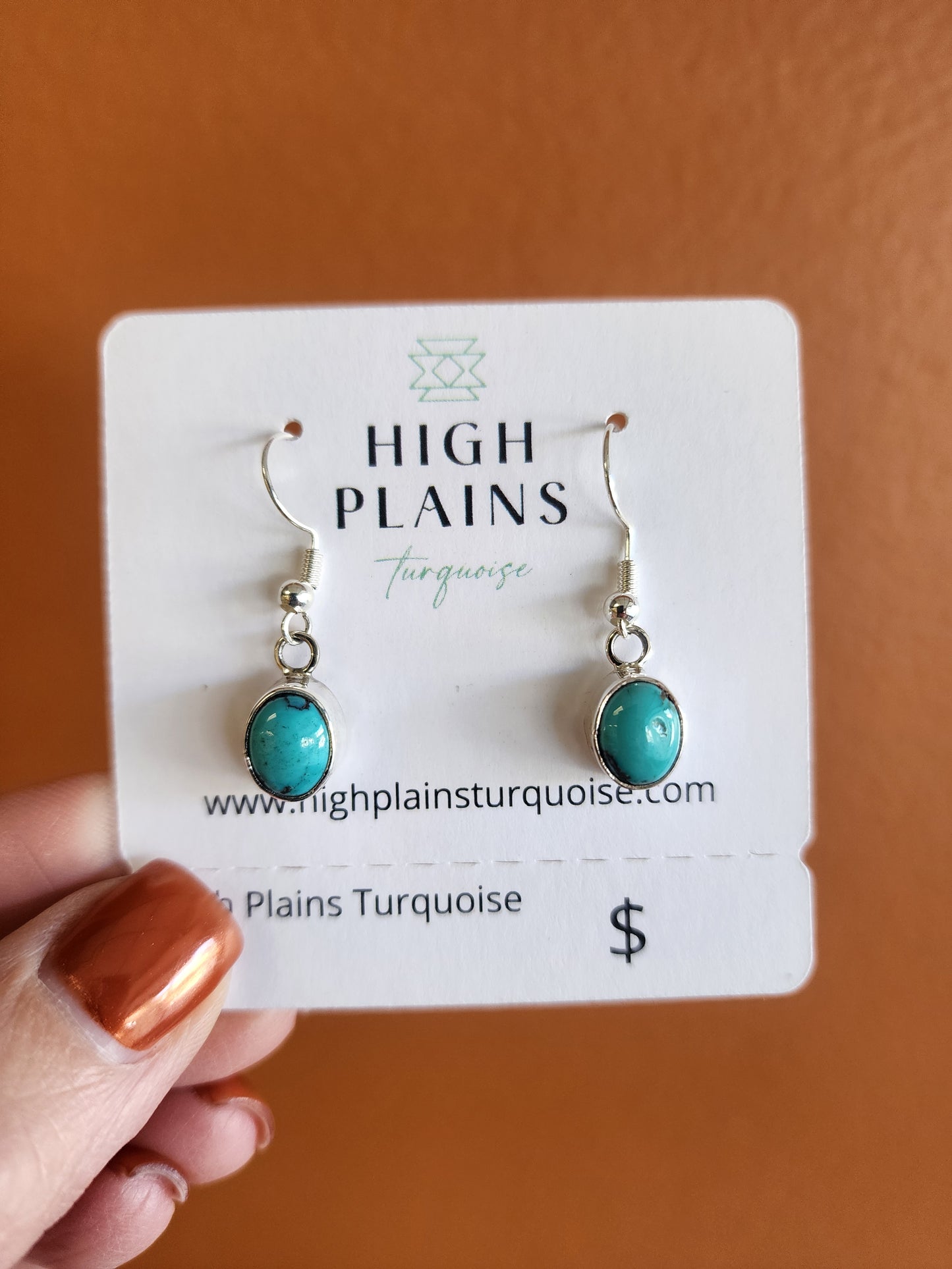 Kingman Turquoise French Wire Earrings w/Smooth Bezel