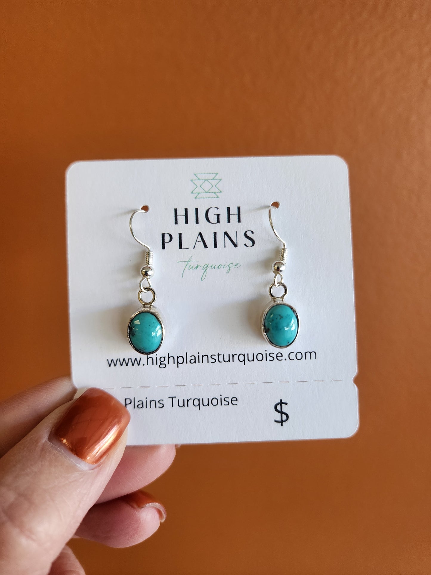 Kingman Turquoise French Wire Earrings w/Smooth Bezel