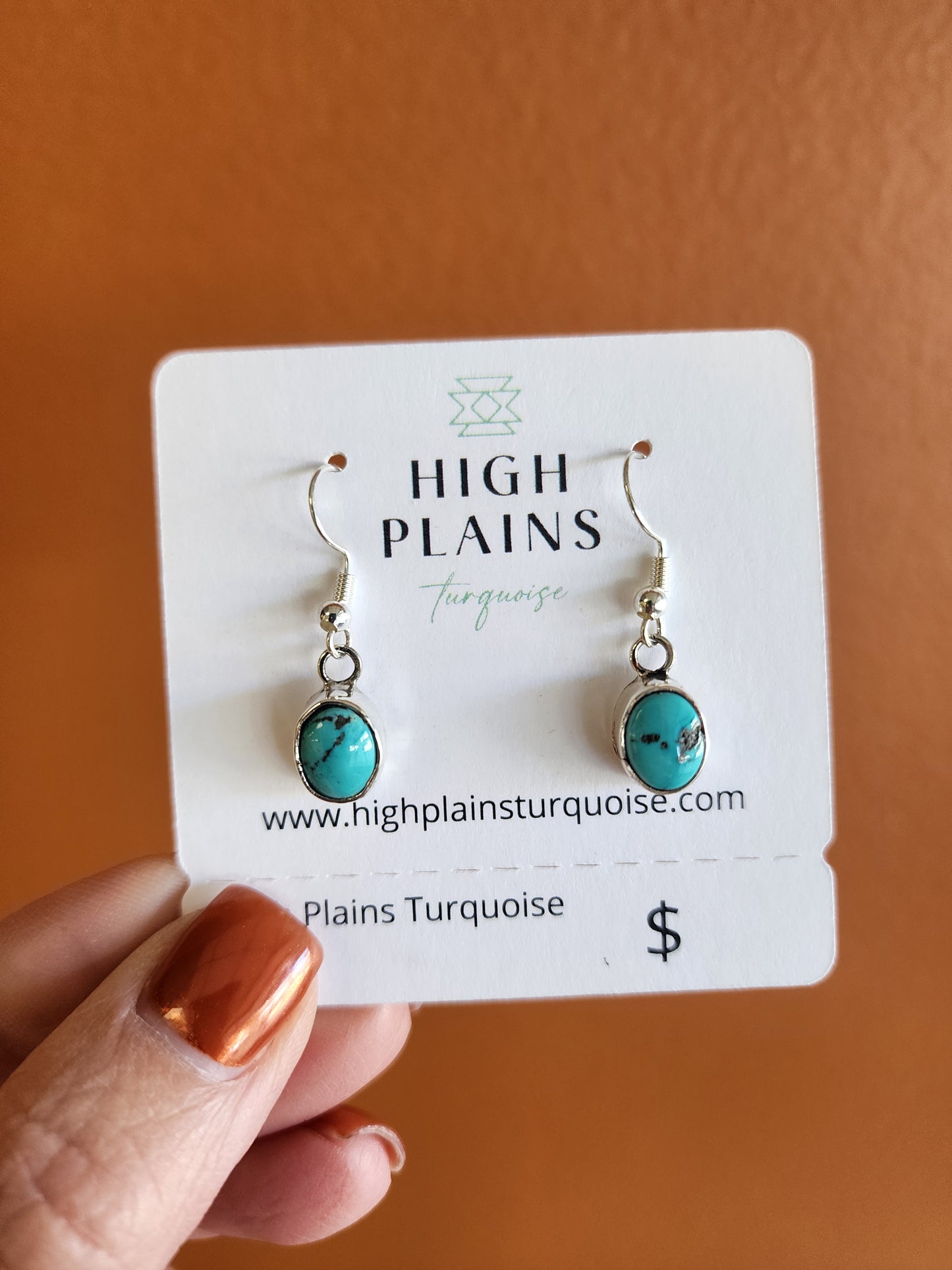 Kingman Turquoise French Wire Earrings w/Smooth Bezel