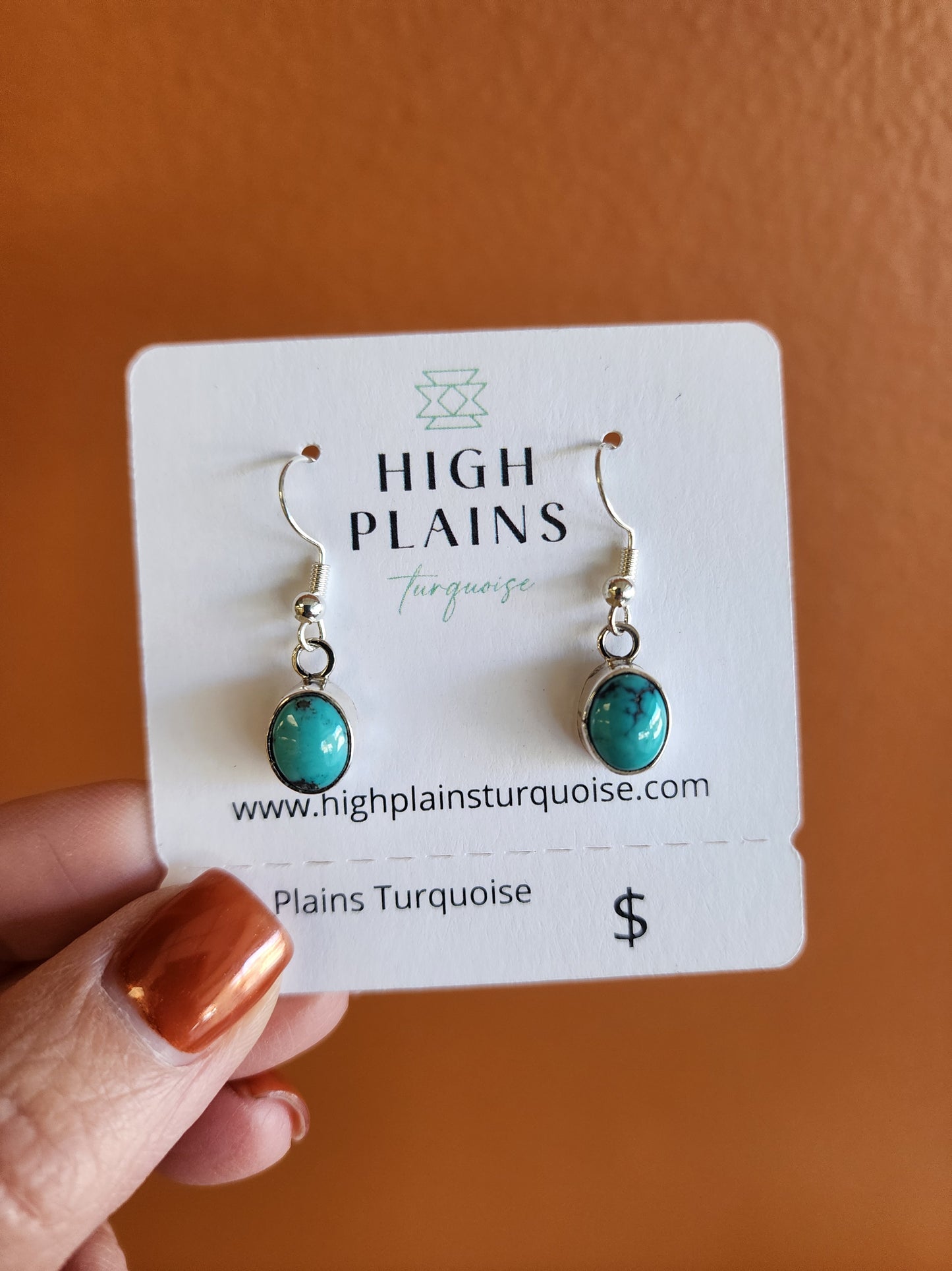 Kingman Turquoise French Wire Earrings w/Smooth Bezel