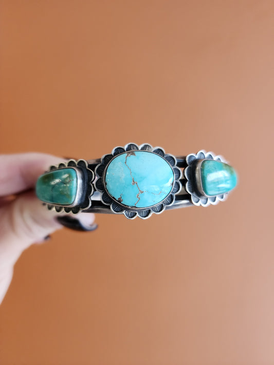 Navajo Nevada Turquoise Cuff Bracelet