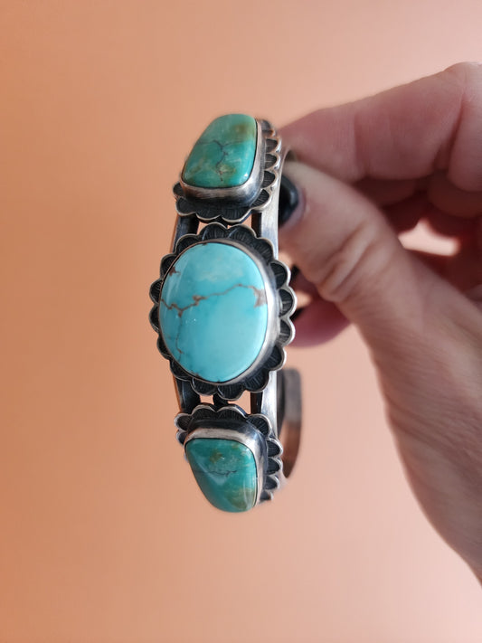 Navajo Nevada Turquoise Cuff Bracelet