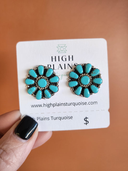 Navajo Turquoise Cluster Earrings