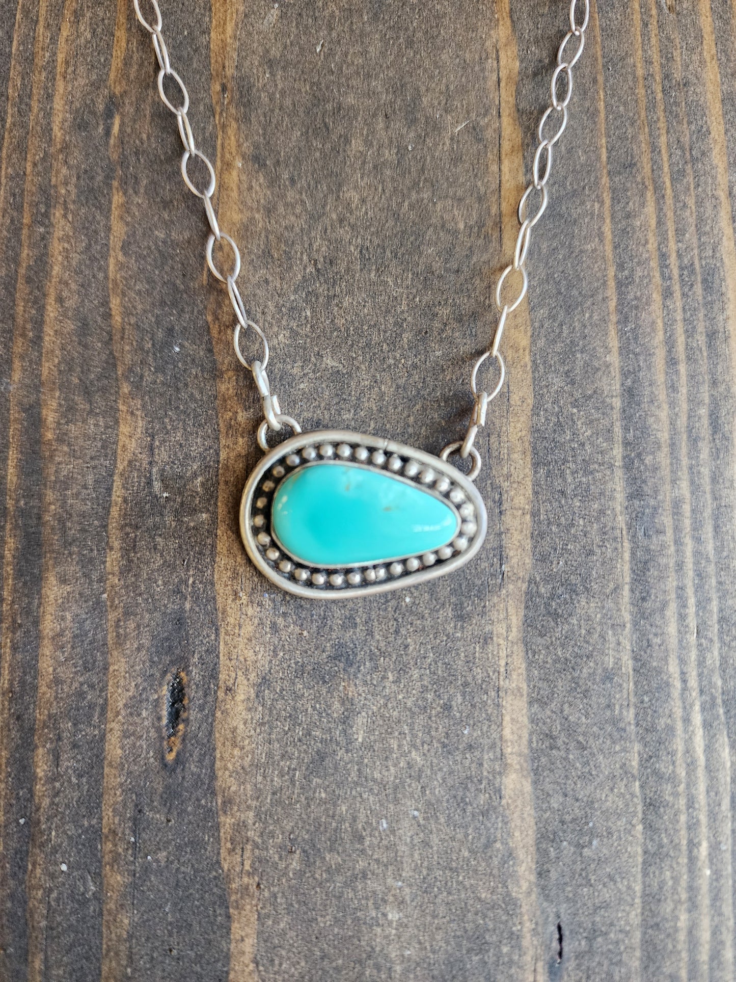 Kingman Turquoise Pendant Necklace - 20"