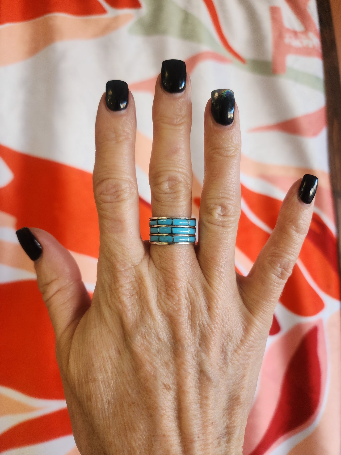 Navajo Sterling Silver Kingman Turquoise Ring