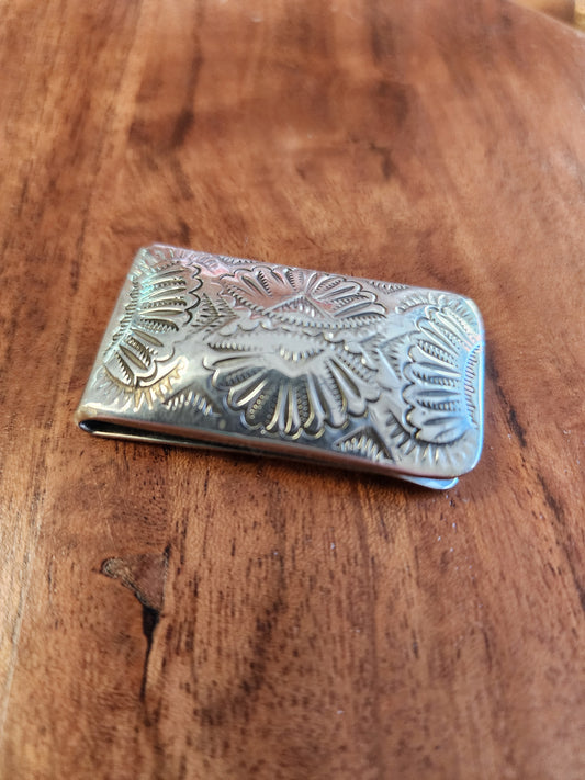 Hand Stamped Sterling Silver Money Clip