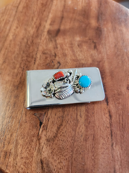 Sandra Parkett Blue Kingman Turquoise & Sterling Silver Money Clip