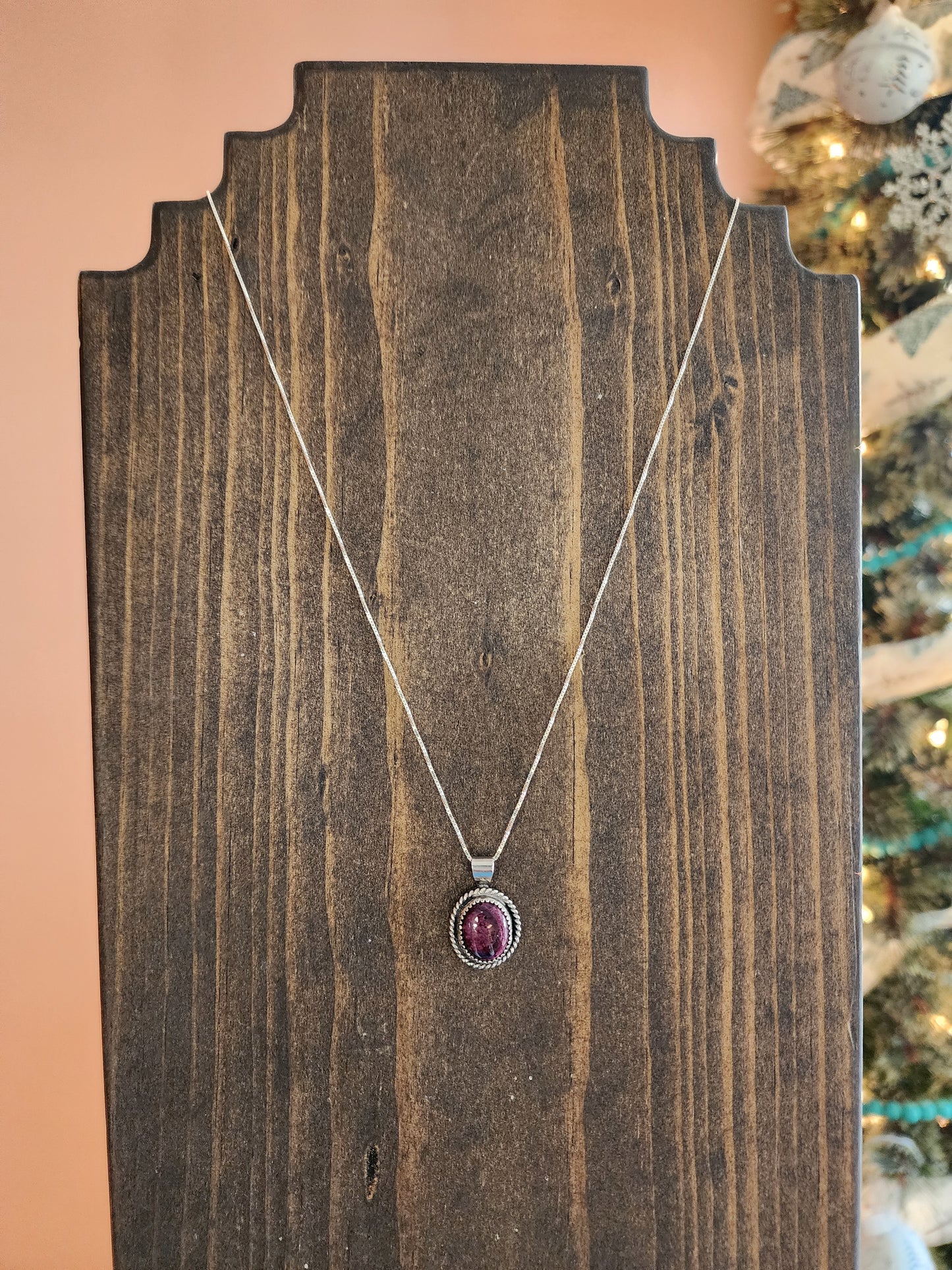 Petite Purple Spiny Pendant Necklace - 18"