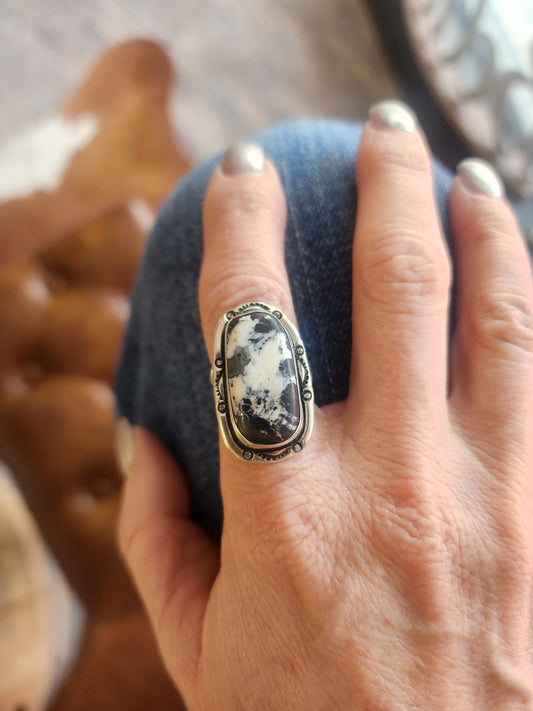 White Buffalo Sterling Silver Ring (7)