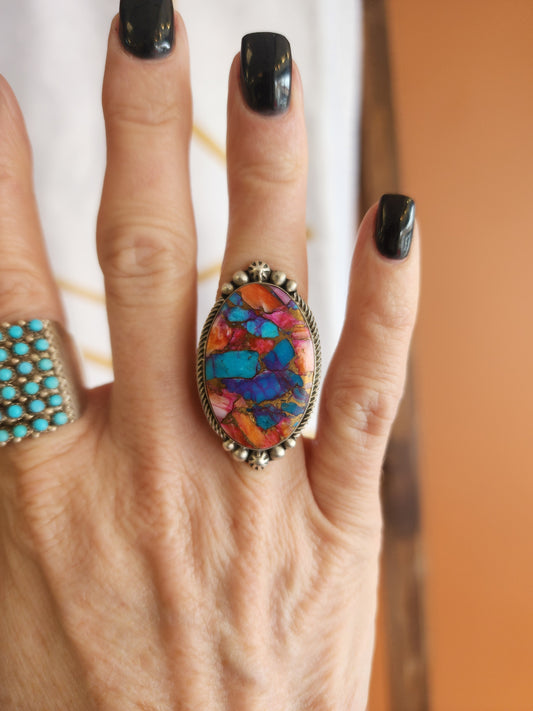 Purple Mohave Ring with Sterling Silver accent