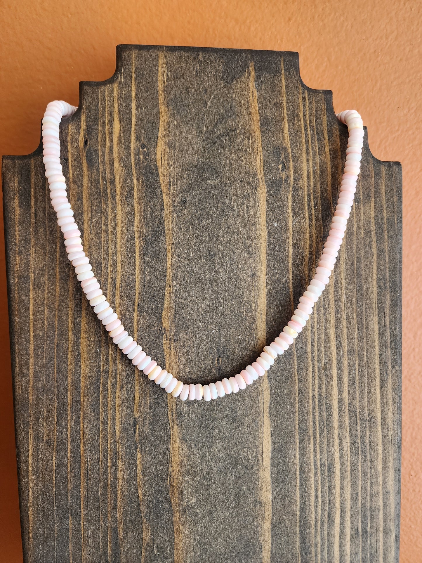 Pink Conch Rondelle Bead Necklace