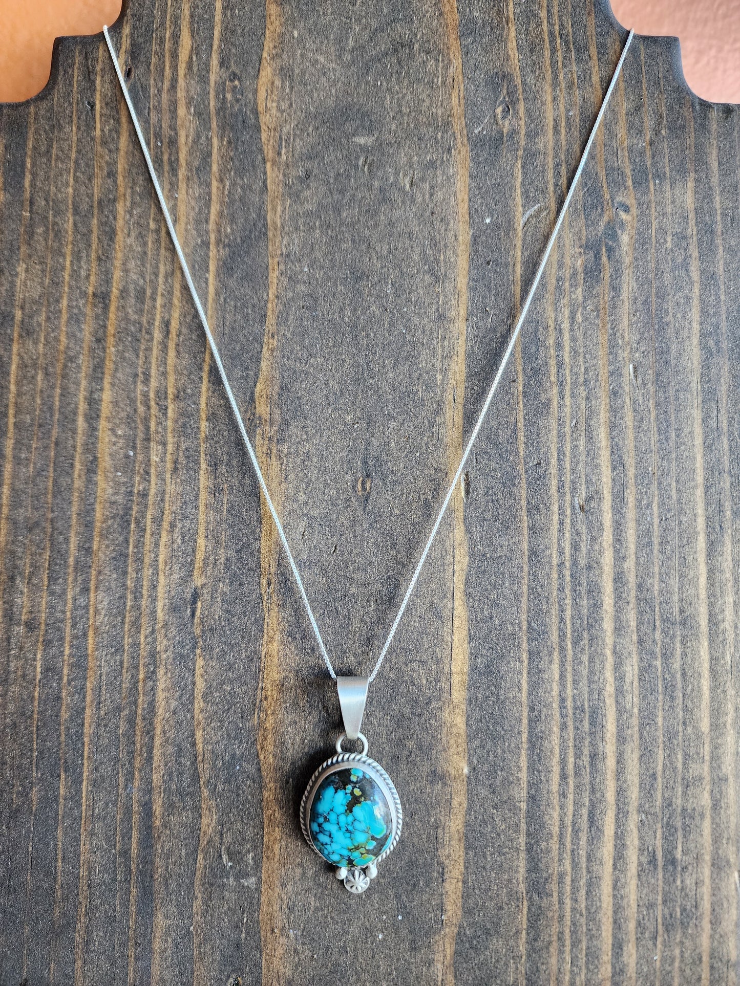 Sonoran Gold Turquoise Pendant Necklace with Sweet Sterling Embellishment