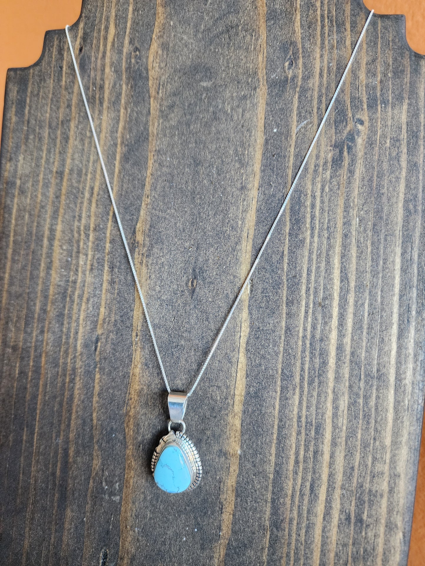 Petite Golden Hills Turquoise Teardrop Pendant Necklace