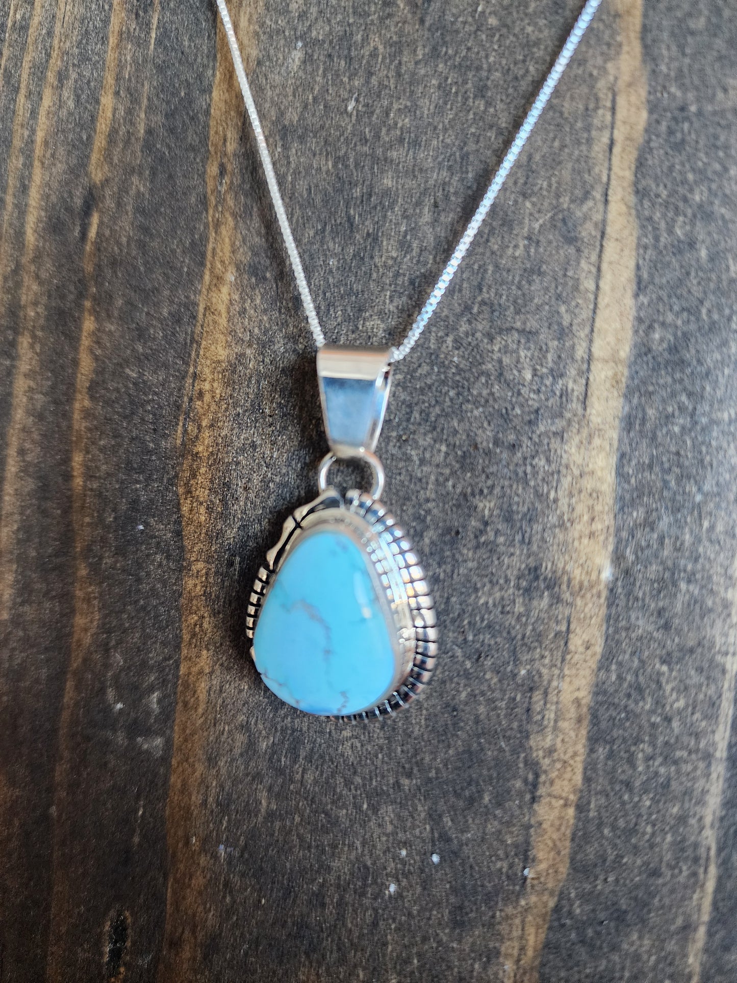 Petite Golden Hills Turquoise Teardrop Pendant Necklace