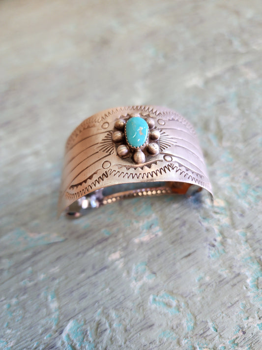 Sterling Silver Kingman Turquoise Hair Clip