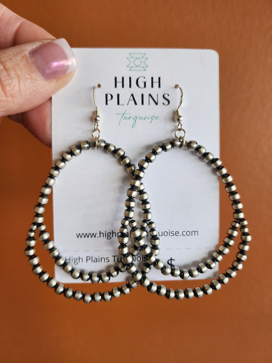 Sterling Silver Double Beaded Earrings