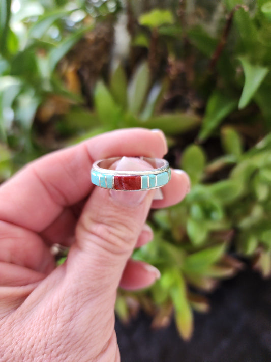 Navajo Multi-Stone Channel Inlay Ring (9.5)