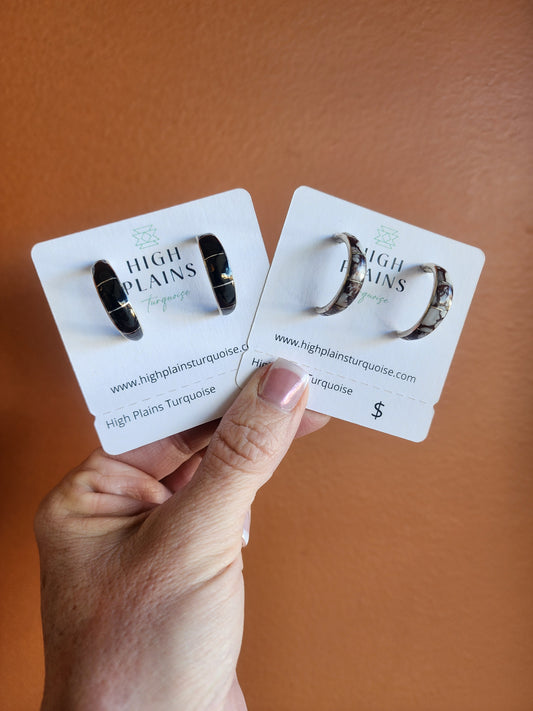 Inlay Half Hoop Earrings