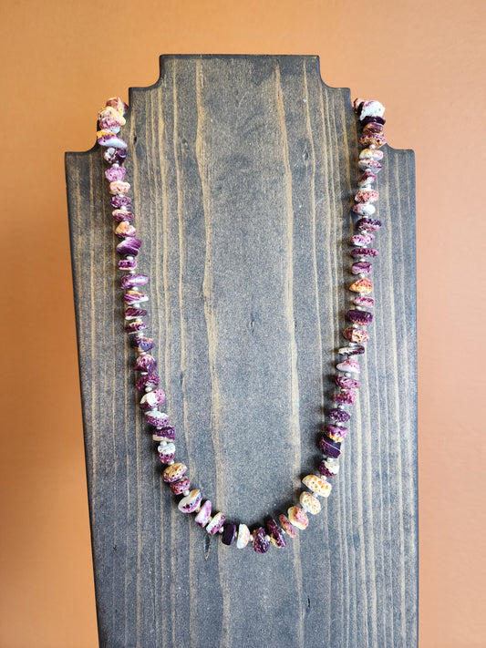 Natural Purple Spiny and Sterling Silver Necklace
