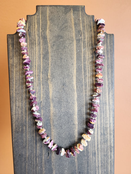 Natural Purple Spiny and Sterling Silver Necklace