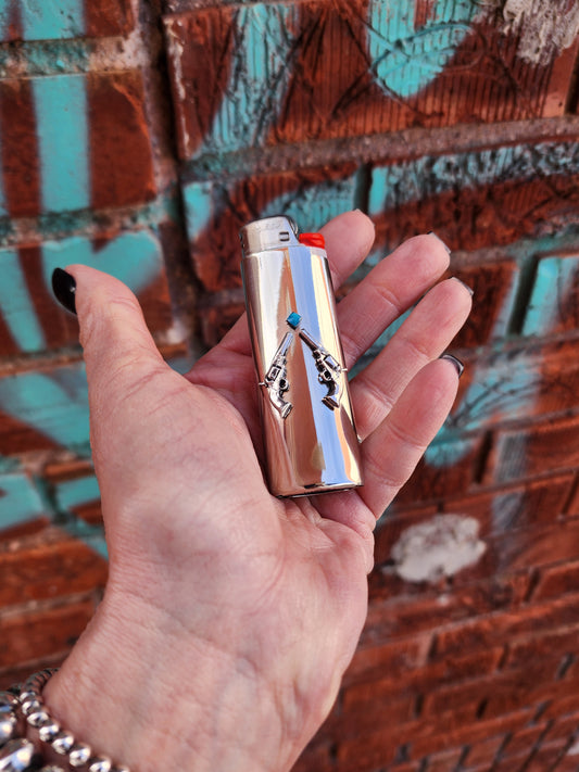 Lighter Case with Sterling Silver and Turquoise accents