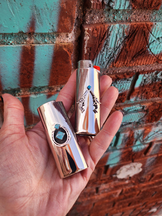 Lighter Case with Sterling Silver and Turquoise accents