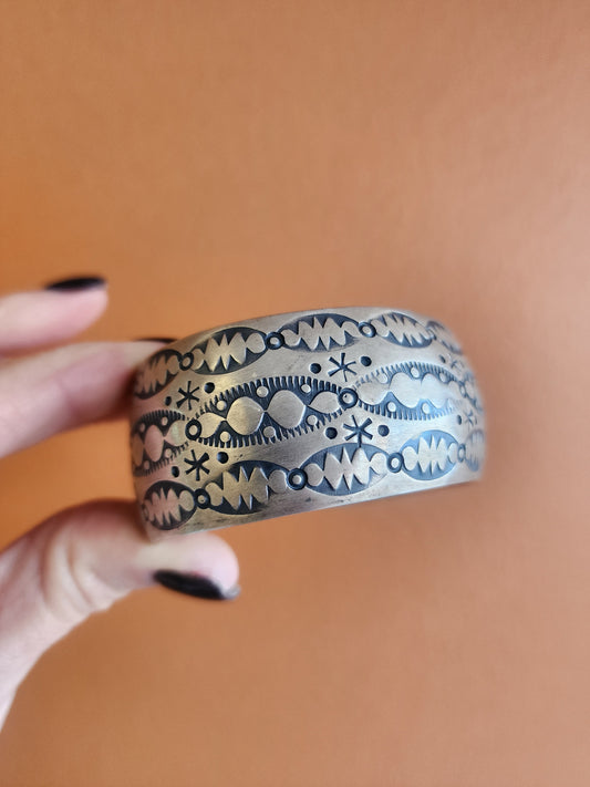 Hand Stamped Sterling Silver Cuff Bracelet