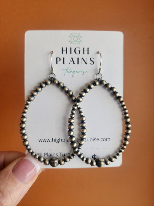 Sterling Silver Multi Beaded Hoop Earrings