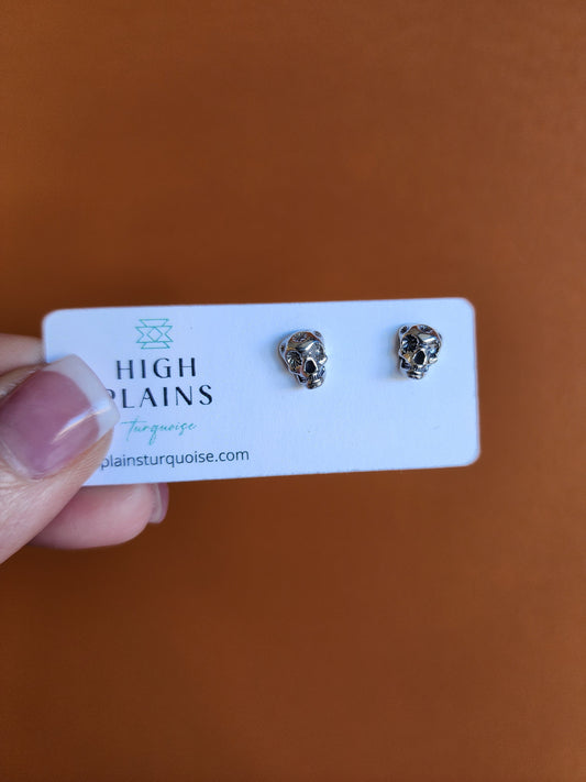 Sterling Silver Sugar Skull Earrings