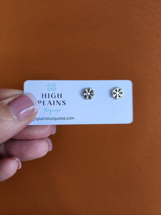 Sterling Silver Small Snowflake Earrings