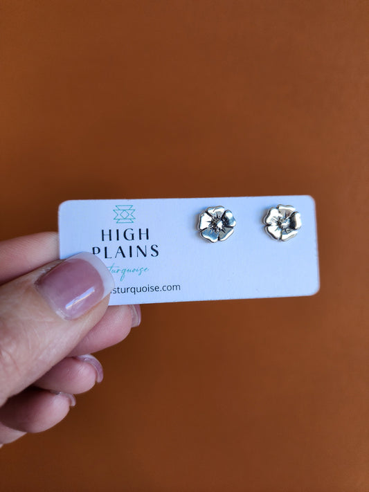 Sterling Silver Poppy Earrings
