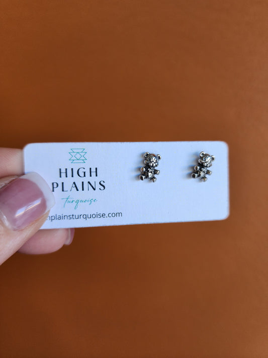Sterling Silver Teddy Bear Earrings