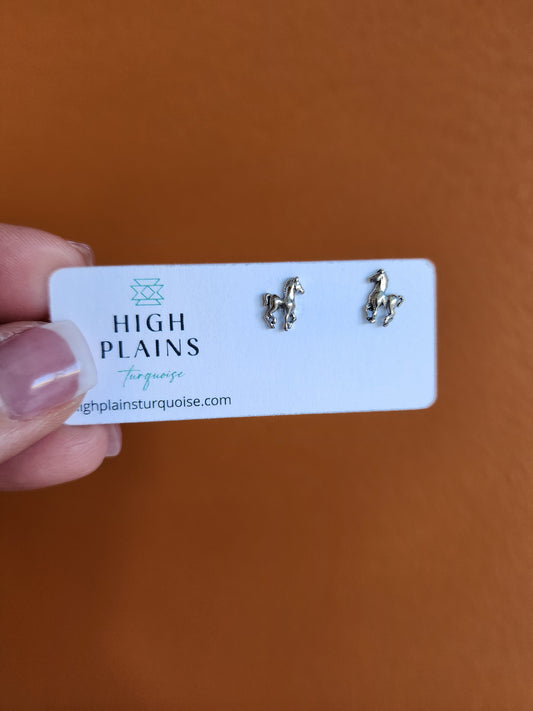 Sterling Silver Colt Earrings