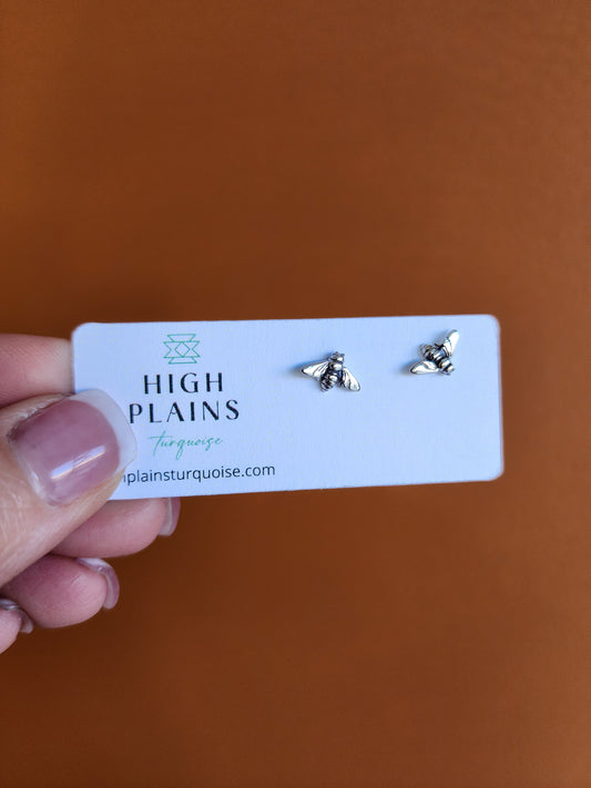 Sterling Silver Bee Earrings