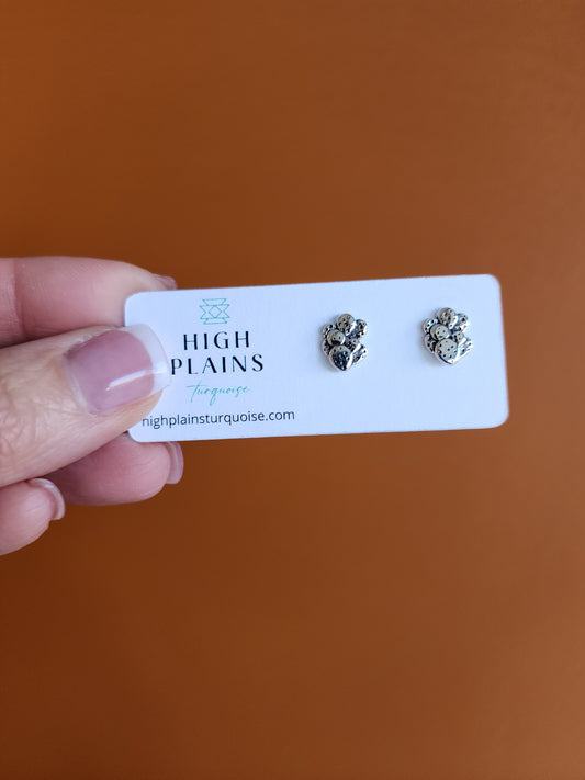 Sterling Silver Prickly Pear Cactus Earrings