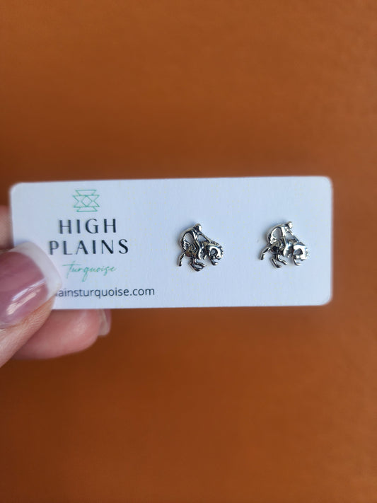 Sterling Silver Bronc Rider Earrings